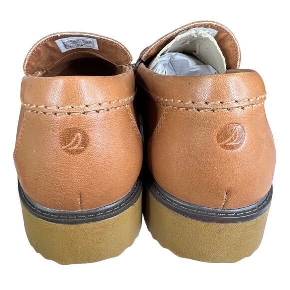 Sperry Women’s Wells Tan Leather Penny Loafer Size US 12 - Picture 8 of 10